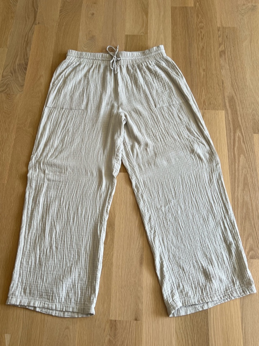 Style & Co. Cream Wide-Leg Drawstring Pants, Size Large